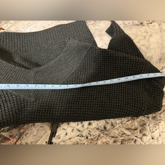 Zenana Outfitters Charcoal Off-Shoulder Sweater - Picture 4 of 10